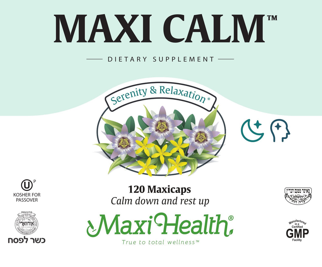 Maxi Kosher for Passover Calm Serenity and Relaxation Support Capsules, 120 Count