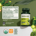 Banyan Botanicals Organic Triphala Tablets - Gentle Daily Digestion & Colon Cleanse Support - Amla, Haritaki, Bibhitaki - Healthy Elimination, Detox & Gut Microbiome - 90 Tablets - Non-GMO, Vegan*