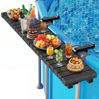 Kompoll Pool Bar Heavy Duty & Stable Poolside Bar for Above Ground Pool, Fits Top Rails up to 4.48" or Less, Holds 110 lbs, 49" x9.6" Swim Up Bar for Frame Round & Oval Above Ground Pools Accessories