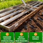 48x12 in Lawn Leveling Rake,Heavy-Duty Stainless Steel Landscape Rake