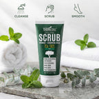 Oleavine TheraTree Tea Tree Oil Exfoliating Body Scrub - Deep Cleansing Foot & Body Charcoal Scrub with Peppermint, Spearmint & Neem - Soothing Exfoliator for Healthy-Looking Skin, 6 oz