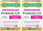 Nature's Bounty Probiotic, for Occasional Gas and Bloating Dietary Formula, Dietary Supplement, Helps with Abdominal Discomfort, Promotes Digestive Health, 25 Capsules (Pack of 2)