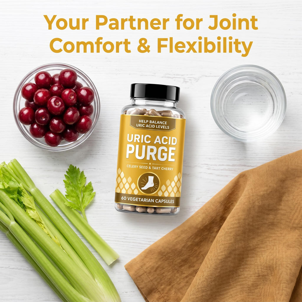 MAVETTO Purge Uric Acid Flush,with Tart Cherry & Chanca Piedra, Celery Seed, Uric Acid Support for Mobility, Blend of Five Ingredients Chosen, Antioxidant Support, 60 Vegetarian Capsules