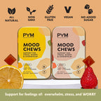 PYM Berry Mood Chews Support for Stress, Worry & Overwhelm, 60 Count | 130mg GABA, 90mg L-Theanine | Vegan, Non-GMO, Gluten-Free, No Added Sugar | All-Natural Mood Support Supplement Made in USA