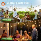 addlon 106FT(100+6) Solar String Lights with Remote, 54 Shatterproof G40 Bulbs, Commercial Grade Solar Powered Outdoor Light, Dimmable Waterproof Solar Lighting Outdoor for Garden Backyard Party Decor
