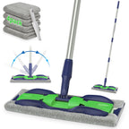 Microfiber Mops for Hardwood Floor Cleaning: MEXERRIS Flat Floor Mop with 4 Washable Pads 59" Adjustable Handle - Dust Dry Mops for Kitchen Bathroom Tile Laminate Wood Vinyl - Home Commercial Mop