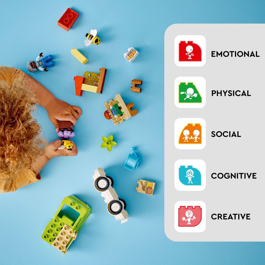 LEGO DUPLO Town Caring for Bees & Beehives Preschool Kids’ Learning Toy, 2 Figures and a Drivable Truck, STEM Toy, Build-and-Rebuild Educational Set for Toddlers Ages 2 Years Old and Up, 10419