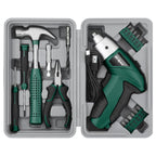 Hi-Spec 3.6V Cordless Electric Screwdriver Set with Interchangeable Bits, Green