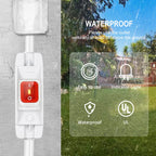 Outdoor Waterproof Extension Cord with Switch - 3 Prong, On/Off Switch with SJTW Extension Cord, Heavy Duty, 125v/250v (25 Ft, White)
