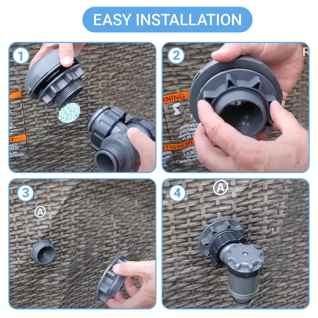 P6H1317 Pool Inlet Strainer Replacement Kit Compatible with Intex, Bestway, Coleman Above Ground Pools - Threaded Inlet Valve Filter Attachment for 1.5” (33mm) Pool Fittings
