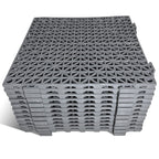 Jaderlu 12 Pack Modular Interlocking Cushion 11.6" x 11.6" Rubber Mat Floor Tile Mats Drain Pool Patio Balcony Yard Pet Area Washer Pad(Gray)