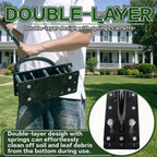 TreVark Lawn Aerator, Automatic Dirt and Leaf Clean Design, Heavy Duty Manual Lawn Aerator Tool with 15 Iron Spikes, Height Adjustable, Yard Grass Aerator for Lawn.