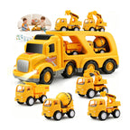 Construction Truck Toys for Toddler 3-5: 5-in-1 Vehicles with Sound Lights