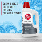 Hoover Prime Professional Carpet Cleaner Solution, 50 oz., Ocean Breeze Scent, Powerful Carpet Shampoo Solution, Remove Tough Stains from Carpet and Upholstery, Pair with Hoover Carpet Cleaner Machine