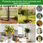 Augshy 10-Pack Tree Trunk Protectors, 17 × 13 Inch Expandable Metal Guard