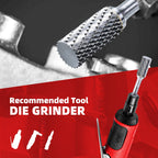EZARC Tungsten Carbide Rotary Burr Bit, SA-5 Double Cut Carbide Burr 1/4" Shank Die Grinder Cutting Burrs Bit for Metal Working & Sturdy Storage Case