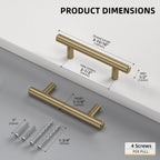 Goldenwarm 20 Pack 2-1/2 inch Champagne Bronze Cabinet Pulls Gold Cabinet Handles Stainless Steel Drawer Pulls, Durable Kitchen Cabinet Handles - Bathroom Bedroom Dresser Handles Easy DIY Upgrade