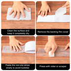 Clear Stair Treads Non Slip 15 Pack, Transparent Waterproof Anti Slip Strips for Wooden Steps Indoor, 4'' x 30'' Pre-Cut Grip Tape Safety for Elderly Children and Pets