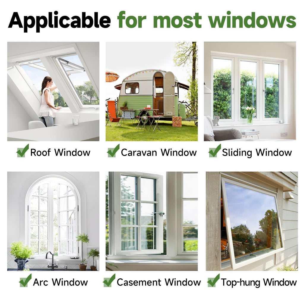 HOFUDON Adjustable Magnetic Window Screen Max 39" x 59", White Frame