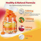 DREAVIO 90 Count Magnesium Glycinate Gummies w/Ashwagandha Supplement - Sugar Free Zinc Magnesium Glycinate Supplement Ashwagandha Gummies for Adults Orange Flavor