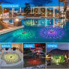 Kitloo Solar Rechargeable Floating Pool Lights(4 Pack), Pool Lights That Float with Remote Control, 9 Lighting, Timing Mode, IPX7 Waterproof for Inground Pool, Bathroom, Bathtub, Pool Party