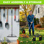 WORKPRO 65 Inch Bow Rake, 17-Tine Metal Head Rake with Adjustable Handle