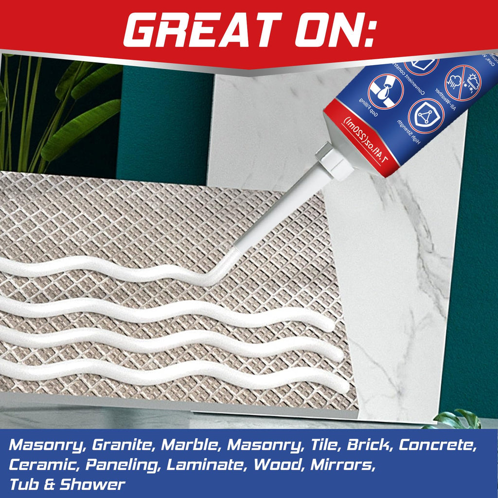 Yeardera Heavy Duty Construction Adhesive, 7.4 Ounce Cement Glue Squeeze Tube, Versatile Construction Glue for Tile, Floor, Stone, Wood, Wall & More, Pack of 1 (CZJS-100ml-001)