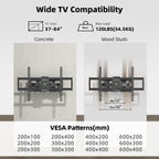 Full Motion TV Wall Mount for Most 37"-84" Flat Screen TV, Swivel or Tilt TV Wall Bracket with Dual Articulating Arms, for 12"-16" Wood Studs, Max VESA 600x400mm, Load 120 lbs by USX MOUNT