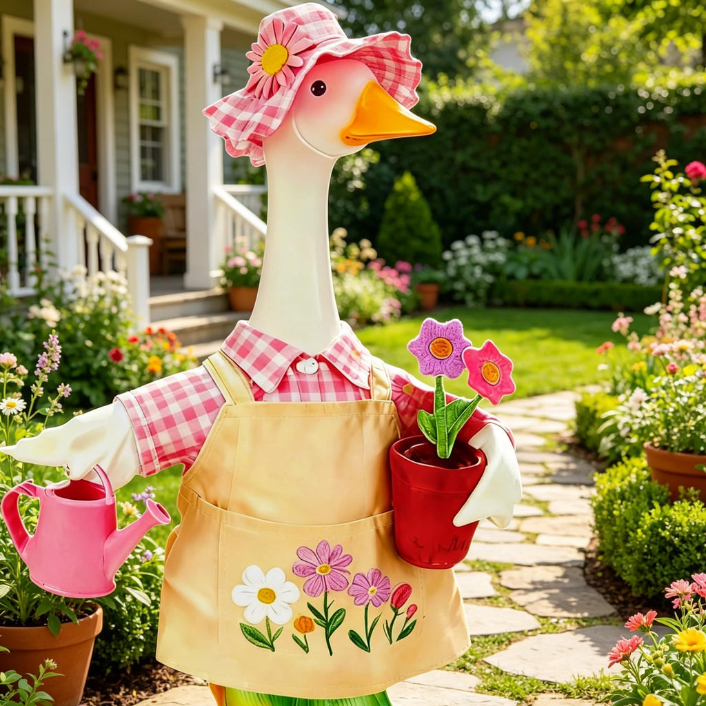 Gardener Porch Goose Outfit Fits 23'' Cement Goose Statue