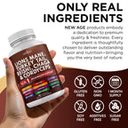 NEW AGE Lions Mane Mushroom Supplement with Turkey Tail Reishi Cordyceps Chaga with Marshmallow Root 180 Count