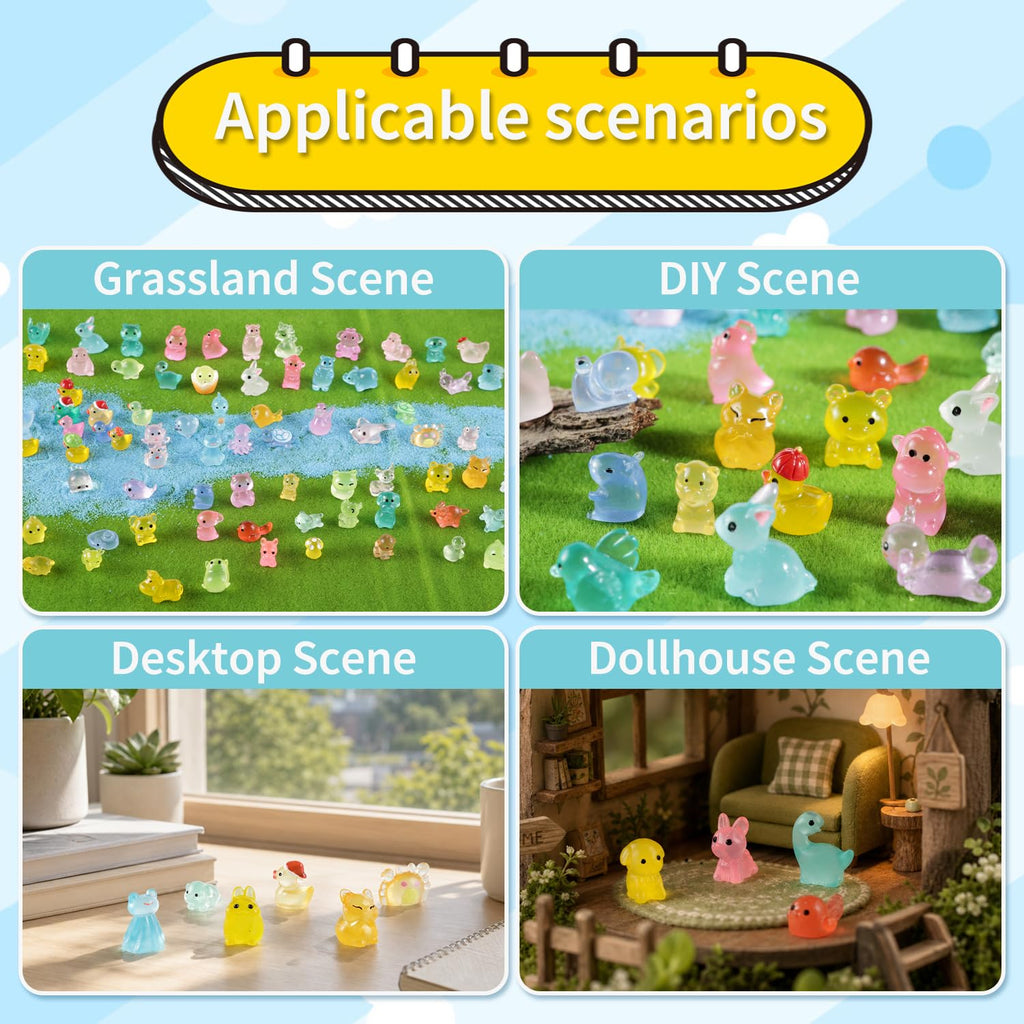 ACXZYYJ 300 Mini Resin Animals Styles Variety Tiny Animals Figures Miniature Little Small Animal Figurines Bulk for Micro Fairy Garden Landscape Accessories Hide Crafts Decor Aquarium
