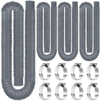 Btanadi Replacement Pool Hoses for Above Ground Pools 1 1/4, 59"" Long Filter Pump Hose, 4 Pack Pool Pump Hose with 8 Metal Clamps (Grey), Gray