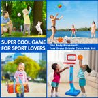 Qirptey 5 Pack Sports Balls Set for Boy Outdoor Kids Toys with Bag & Pump