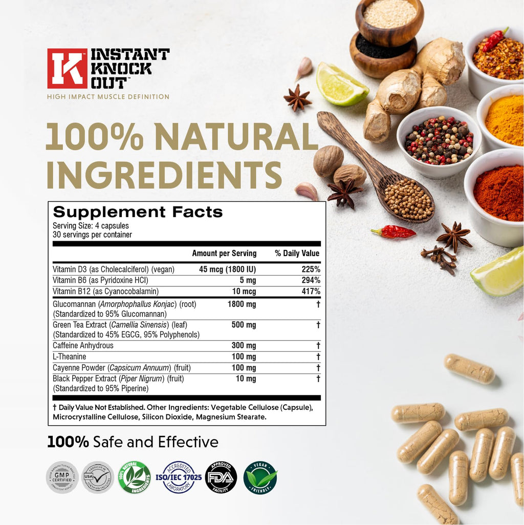 Instant Knockout - Fat Burner Weight Loss Shredding Formula - All Natural Ingredients