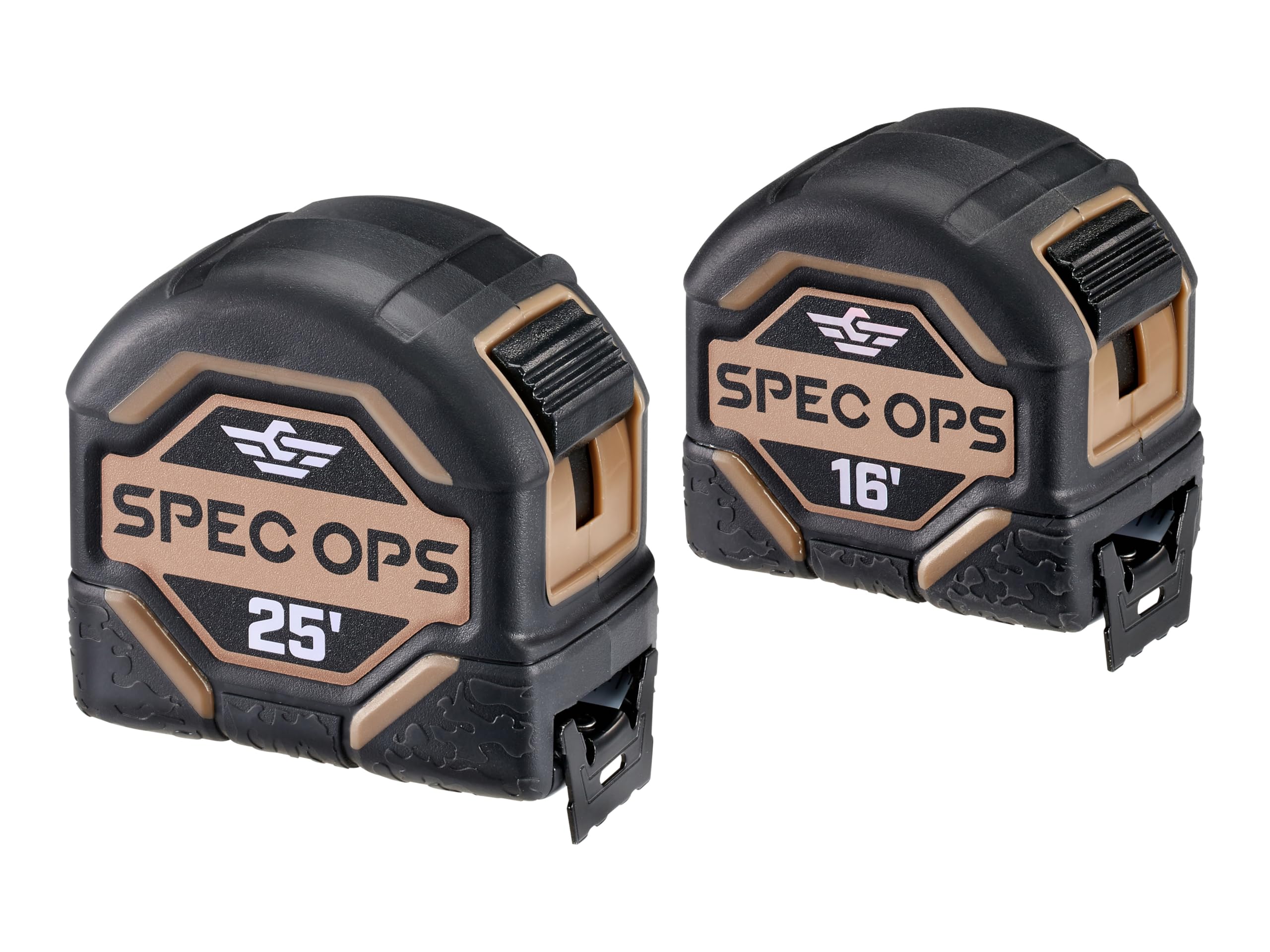 Spec Ops Tools Tape Measure for Measuring & Layout, 1 1/8" Double-Sided Blade and Military-Grade Composite Case, 16 Foot + 25 Foot