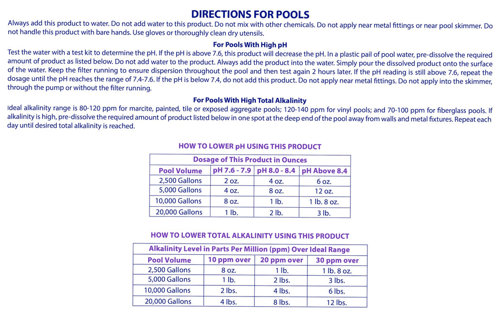 Robelle 6-Pounds Premium pH Down for Pools, Concentrated Sodium Bisulfate, Made in USA
