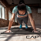CAP Barbell High Density Exercise Mat with strap, 68"x24" 12mm (Black)