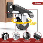 HOLKIE Retractable Casters Heavy Duty Casters with Lifting and Lowering Function Maximum Load of 700 lbs (4 casters) for Workbenches or Other Equipment