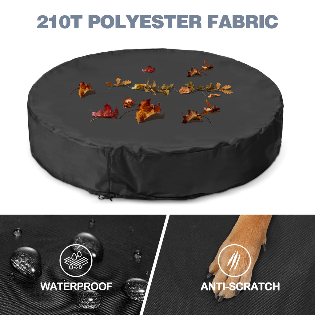 Niubya Round Dog Pool Cover, Foldable Pet Swimming Pool Cover, Waterproof Dustproof and Washable Pool Protective Cover with Drawstring Design, 64 x 12 Inches