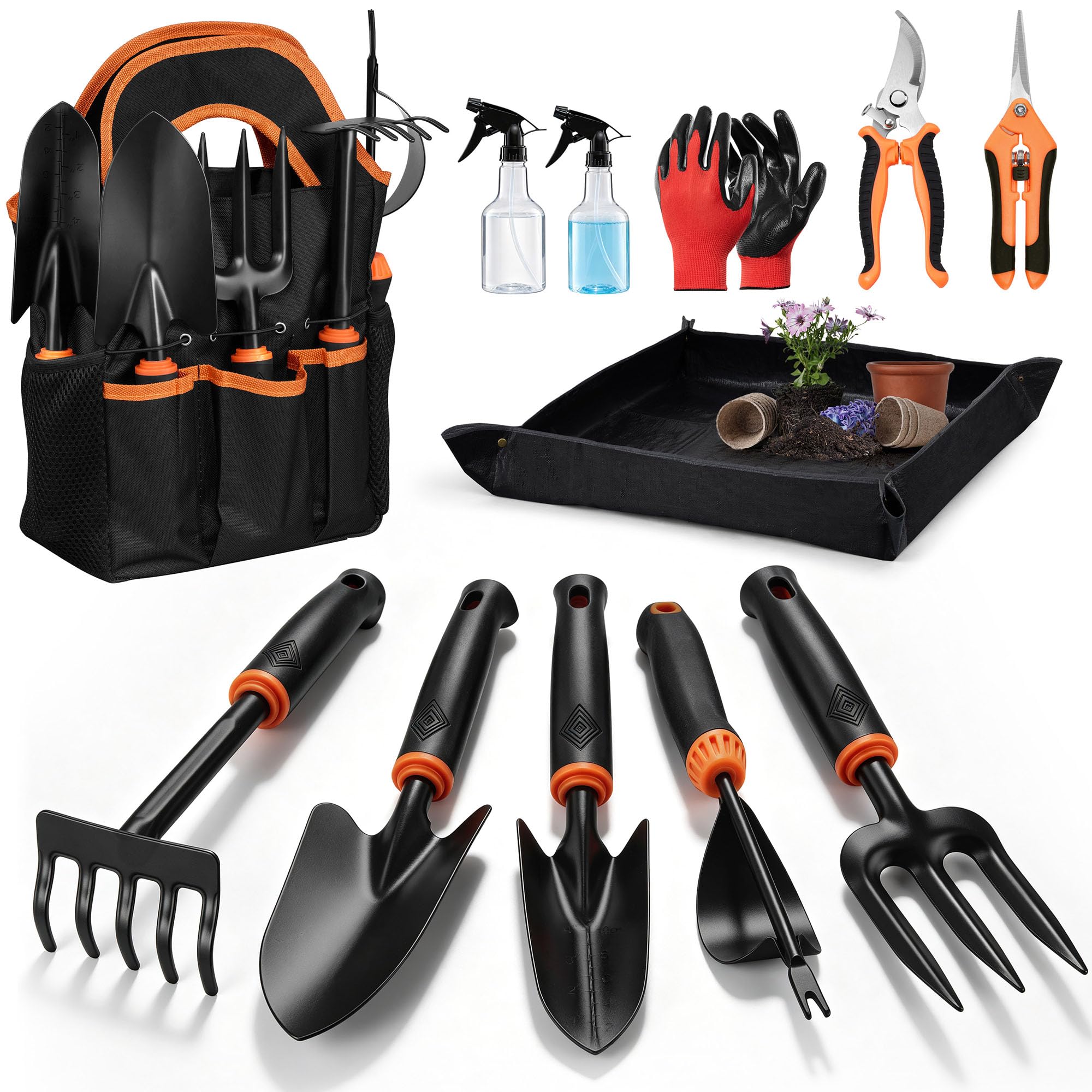 Joyfair Gardening Tools, 12 Pcs Garden Tool Set for Planting & Weeding