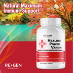 Re+Gen Nutrition Herp Rescue Healing Power Vanish, Immune Support for Women, Mushroom Supplement, Pure Shiitake Mushroom, Beta Glucan, Red Marine Algae, 60 Capsules