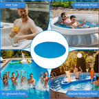Goplus 8 FT Round Solar Pool Cover, 12 Mil Above-Ground & In-ground Swimming Pool Heat Retaining Blanket, Heavy-Duty Thermal Insulating Bubble Wrap Cover for Hot Tub SPA (Blue, Round 8 FT)