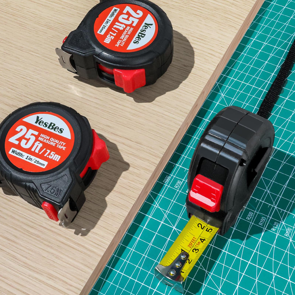 Tape Measure 25 ft, 10 Pack Bulk Easy Read Measurement Tape, Self-Locking Measuring Tape Retractable 25 FT by 1 in