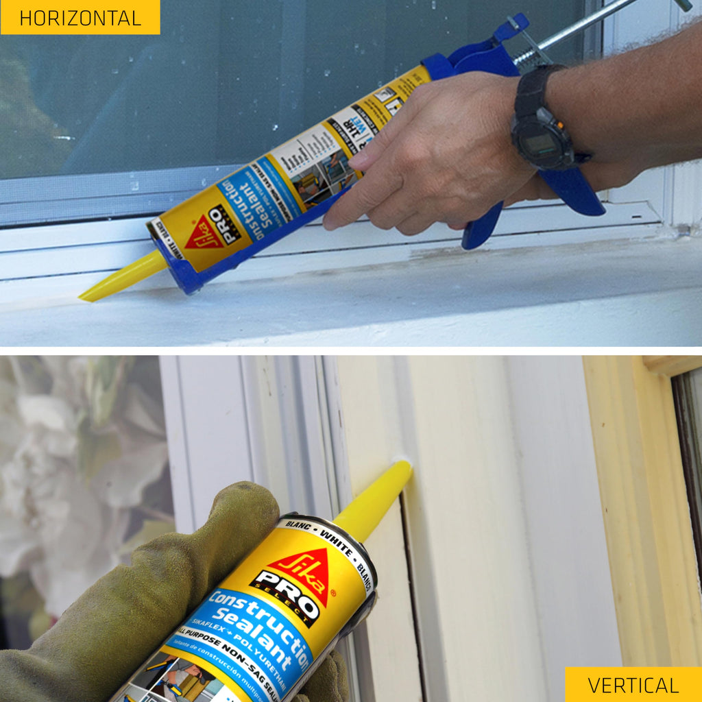 SIKA Sikaflex Construction Sealant - Aluminum Gray, Paintable Polyurethane, All-Purpose for Sealing Joints & Gaps, 10.1 fl. oz Cartridge - Weatherproof, Durable, Self-Leveling, Non-Corrosive