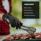 TitanFlex Heavy Duty Black Nitrile Gloves, 6-mil, Fully Textured, Medium 100-ct Box, Mechanic Disposable Gloves, Work Gloves, Latex Free, Powder Free, Rubber Gloves for Food Prep