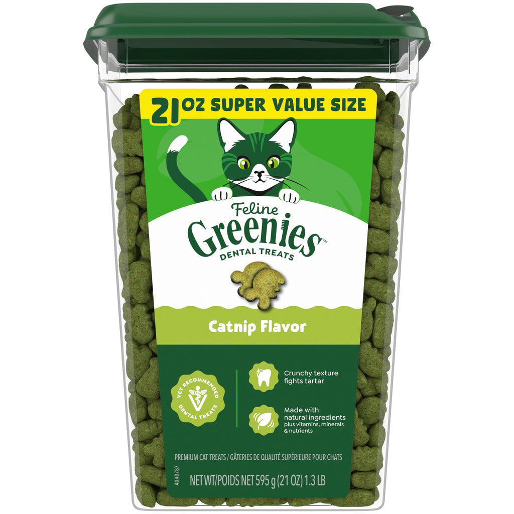 Greenies Feline Natural Dental Cat Treats, Catnip Flavor, 21 oz