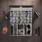 ProCase Watch Box, 12 Slot Watch Case for Men with Drawer, Black
