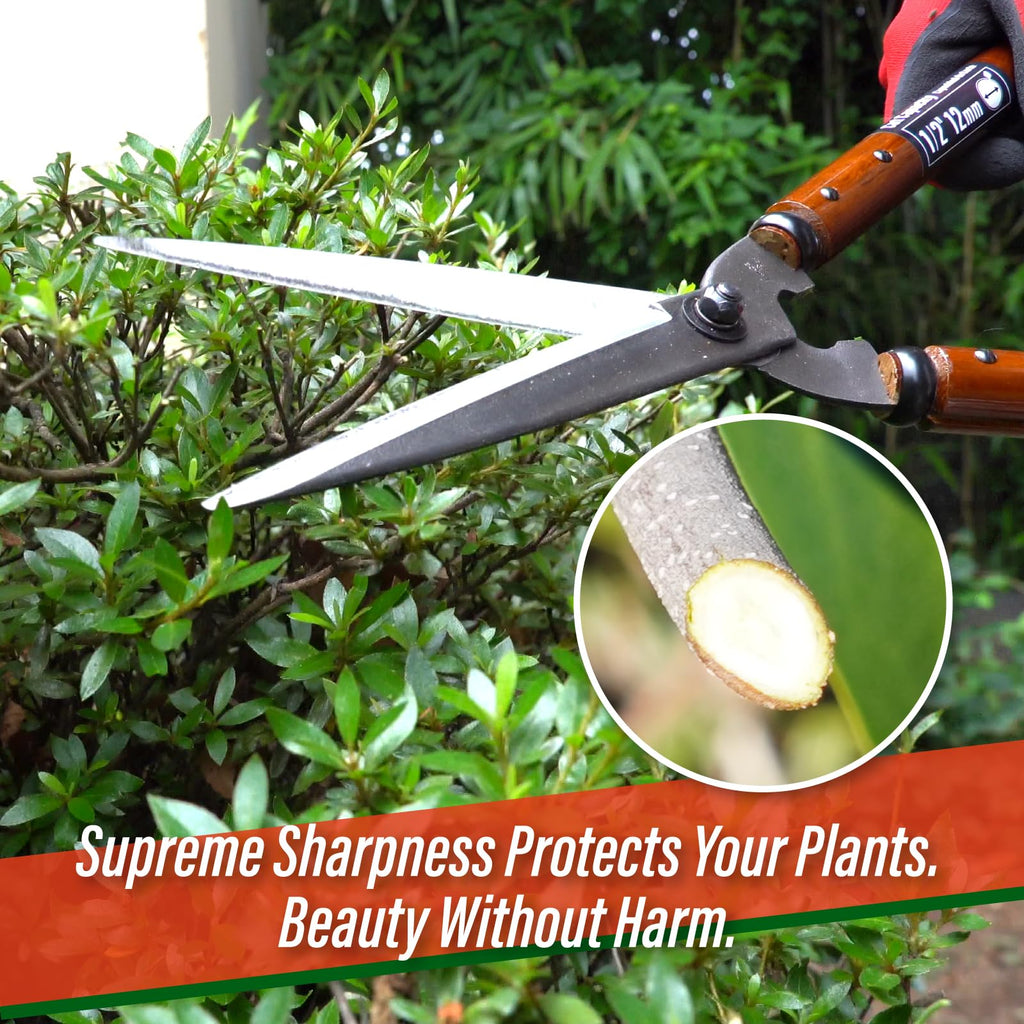 SUIZAN Hedge Shears 22.6" - Japanese Garden Clippers for Precise Trimming