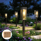 Philips 6 Packs Solar Pathway Lights Outdoor, Glass Metal Led Garden Landscape Lightings, 3000K Warm White, Waterproof for Decor Yard, Walkway, Patio, Driveway, Lawn