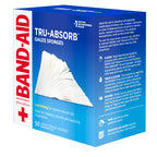 BAND-AID Brand Tru-Absorb Gauze Sponges, Large Size, 4 in x 4 in, 50 Count